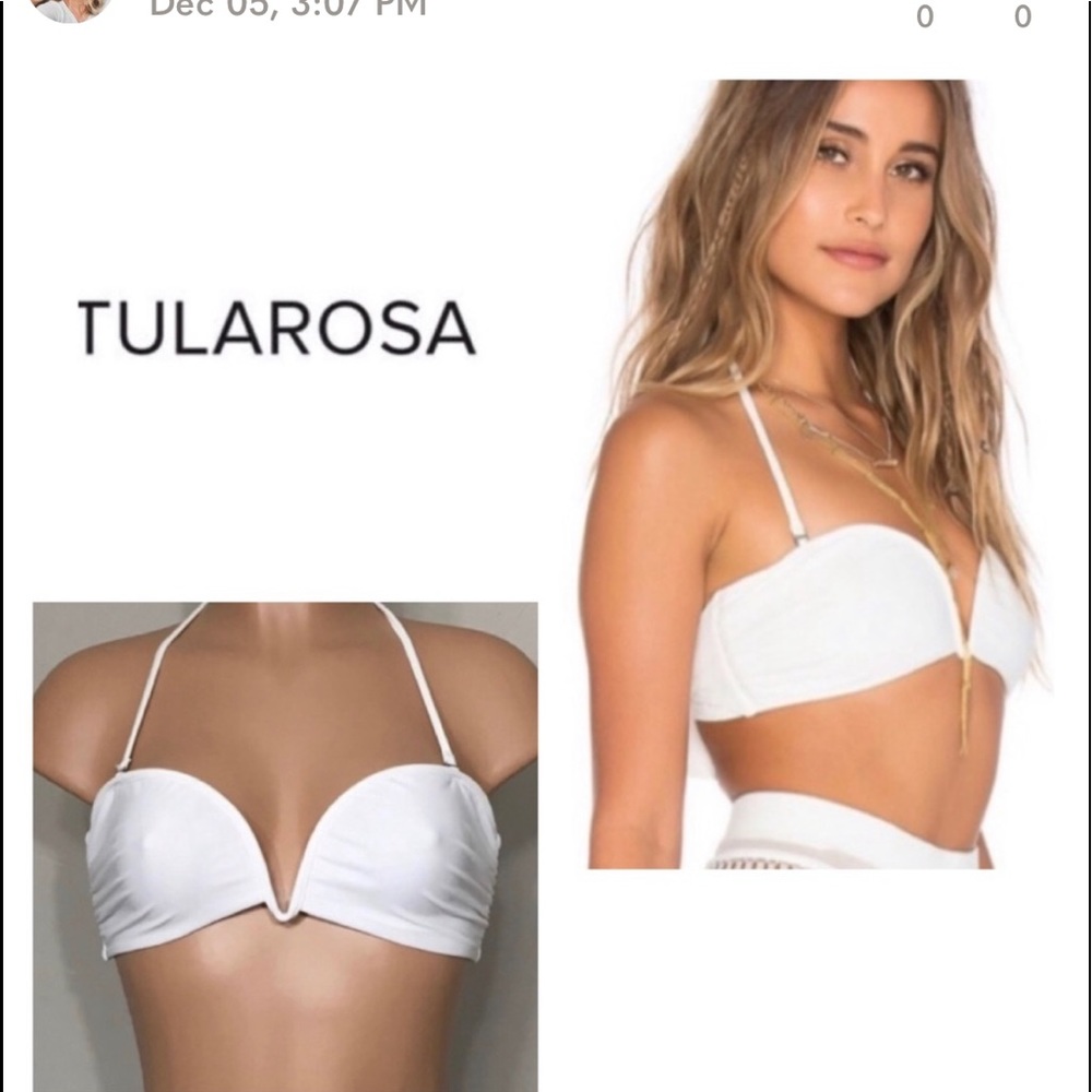 Tularosa ivory Thessy bikini top. Worn 2x